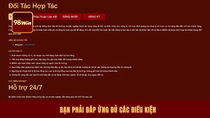 Bạn phải đáp ứng đủ các điều kiện